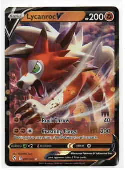 Lycanroc V 091/203 Holo V Rare Evolving Skies Pokemon Holo Near Mint - Image 1