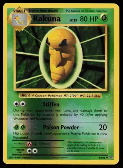 Kakuna 6/108 Uncommon Evolutions Pokemon Reverse Holo Lightly Played - Image 1