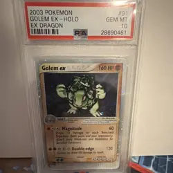Pokemon TCG Pokemon Golem ex 91/97 PSA 10 (2003) EX Dragon Holo HP 160 - Image 1