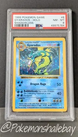Gyarados 6/102 SHADOWLESS - Base Set *PSA 8 - NM-MT* Holo Rare Pokemon - Image 1