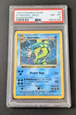 Gyarados 6/102 SHADOWLESS - Base Set *PSA 8 - NM-MT* Holo Rare Pokemon - Image 2