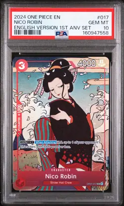2024 ONE PIECE ENGLISH VERSION 1ST ANNIVERSARY SET #017 NICO ROBIN PSA 10 - Image 1