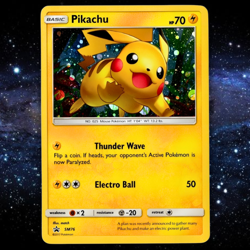 Pikachu SM76 Cosmos Holo Black Star Promo Pokemon Card (SM: Sun & Moon) LP - Image 1