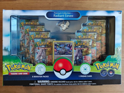POKEMON GO Premium Collection Radiant EEVEE 8 Packs Deluxe Pin PlayMat Promo - Image 1