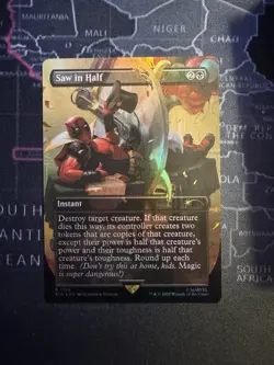 FOIL - Saw In Half 1755 NM MTG Secret Lair X Deadpool Magic - Image 1