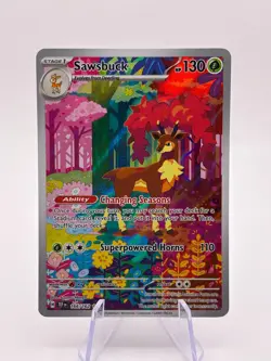 Pokemon TCG Temporal Forces - Sawsbuck 166/162 Illustration Rare NM - Image 1