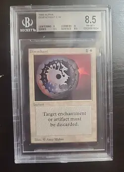 1993 MTG Magic The Gathering ALPHA Disenchant Beckett BGS 8.5 NM MT FREE SHIP - Image 1