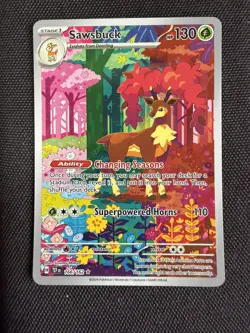 Sawsbuck 166/162 Holo Full Art Illustration Rare NM Temporal Forces Pokemon TCG - Image 1