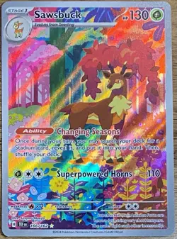Sawsbuck 166/162 - Illustration Rare Temporal Forces - Pokemon TCG - NM - Image 1