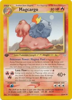 Pokemon Card - Neo Revelation 33/64 - MAGCARGO (uncommon) *1st Edition* - NM/M - Image 1