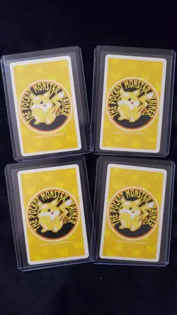 ​Vintage 1996 Pokemon Japanese Poker Trump Cards Yellow Deck Lot of 4 Oak Joker - Image 2