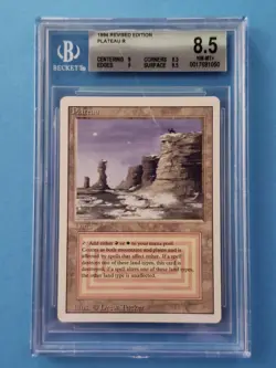 Plateau Revised MTG Dual Land Reserved List Graded BGS QUAD 8.5 NM-MT+!!! - Image 1