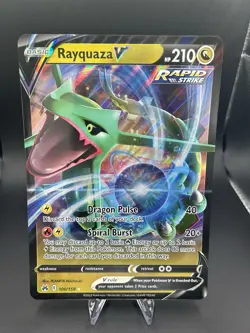 JUMBO Rayquaza V 100/159 Crown Zenith Ultra Rare Holo Pokemon Card NM Oversized - Image 1