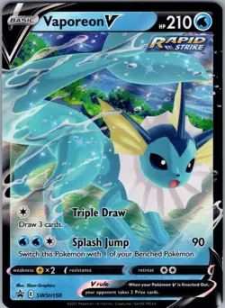 Vaporeon V - SWSH150 Promo SWSH: Sword & Shield Promo Cards NM - Image 1