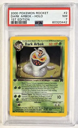 Pokemon 2000 Team Rocket Dark Arbok 2 1st Edition PSA 7 NM - Image 1