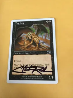 MTG Magic the Gathering Bog Imp 6th Edition SIGNED Christopher Rush - Image 1