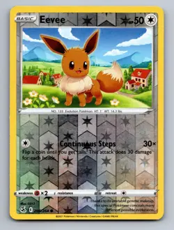 Eevee 205/264 Common Fusion Strike Pokemon Near Mint Reverse Holo - Image 1