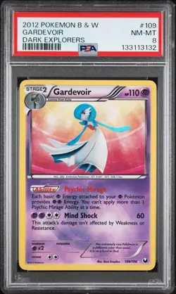 2012 POKEMON BLACK & WHITE DARK EXPLORERS #109 GARDEVOIR PSA 8 - Image 1
