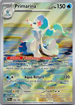 Primarina 088/084 Illustration Rare Pitch Black Pokemon Holo Near Mint - Image 1