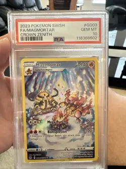 PSA 10 GEM MINT MAGMORTAR FULL ART GG03/GG70 CROWN ZENITH 2023 POKEMON TCG - Image 1