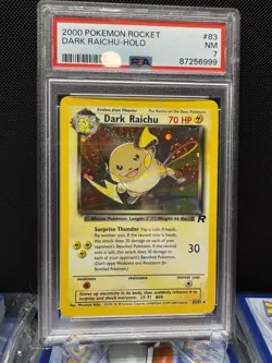 Pokemon Rocket Dark Raichu 83/82 Holo Secret Rare 💎 PSA 7 🌀PERFECT SWIRL🌀 - Image 1