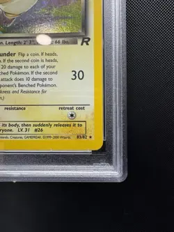 Pokemon Rocket Dark Raichu 83/82 Holo Secret Rare 💎 PSA 7 🌀PERFECT SWIRL🌀 - Image 5