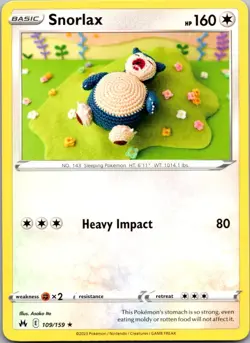 Snorlax 109/159 Rare Crown Zenith Pokemon Near Mint - Image 1