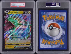 PSA 9 - 2023 POKEMON SWORD AND SHIELD CROWN ZENITH 100 RAYQUAZA V JUMBO - Image 3