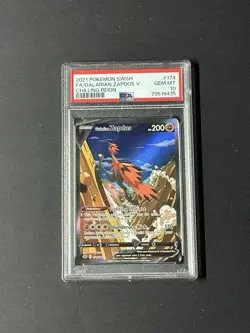 Pokemon PSA 10 Galarian Zapdos V 174/198 Alternate Art SWSH Chilling Reign - Image 1