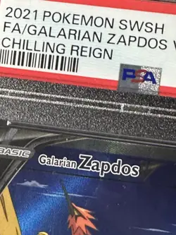 Pokemon PSA 10 Galarian Zapdos V 174/198 Alternate Art SWSH Chilling Reign - Image 4