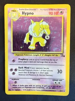 Hypno #8/62 Holo Rare Unlimited 1999 PokUmon TCG Fossil WotC MP - Image 1