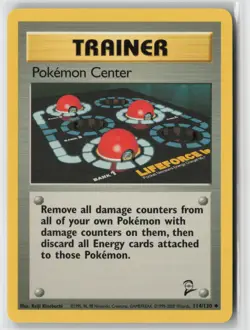 Pokemon Center 114/130 Uncommon Base Set 2 Pokemon Near Mint - Image 1