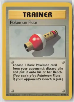 Pokemon Flute 86/102 Uncommon Base Set Unlimited Pokemon Near Mint - Image 1