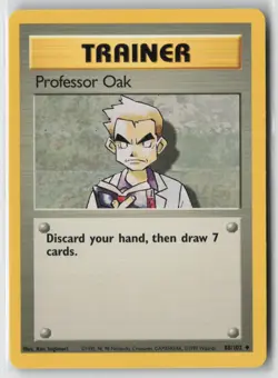 Professor Oak 88/102 Uncommon Base Set Unlimited Pokemon Near Mint - Image 1