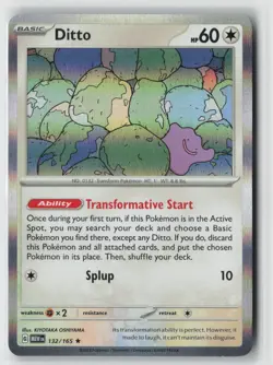 Ditto 132/165 Rare 151 Pokemon Holo Near Mint - Image 1