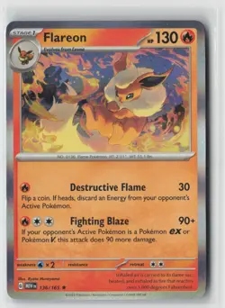 Flareon 136/165 Rare 151 Pokemon Holo Near Mint - Image 1