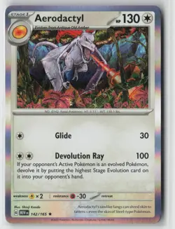 Aerodactyl 142/165 Rare 151 Pokemon Holo Near Mint - Image 1