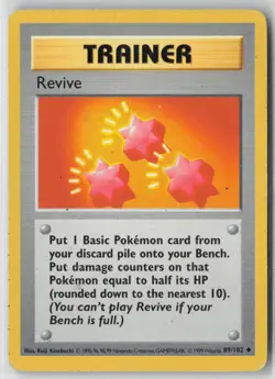 Revive 89/102 Uncommon Base Set Shadowless Pokemon Unlimited Moderately Played - Image 1