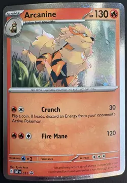 Arcanine SVP011 Pokemon TCG SV Black Star Promo Cosmos Holo NM - Image 1