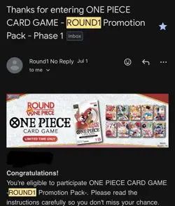 Round 1 One Piece Card Game Promotional Pack - English Presale ALL 10 packs - Image 1