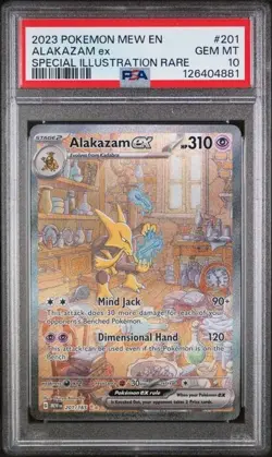 2023 POKEMON MEW EN-151 SPECIAL ILLUSTRATION RARE #201 ALAKAZAM EX PSA 10 - Image 1