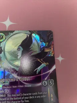 Disney Lorcana Maleficent & Diablo Evil Incarnate Foil 235/207 EN Enchanted - Image 2