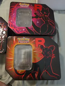 POKEMON Destined Rivals Team Rocket Tin Set - Complete Art Lot of 3 - Empty - Image 2