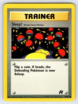 Sleep! 79/82 Team Rocket Set Pokemon Card TCG Vintage WOTC Trainer Common - Nm - Image 1