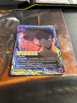 Bandai Union Arena Sung Jinwoo WINNER Promo Foil Character Card (English) - Image 3