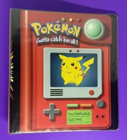 Pokemon Pikachu Trading Card Album Vintage 1997 3 Ring Binder - Image 1