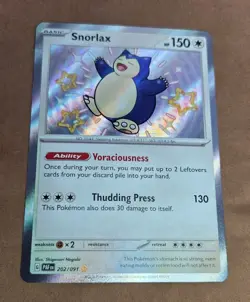 Snorlax 202/091 SV Paldean Fates Shiny Rare Card NM Condition - Image 3