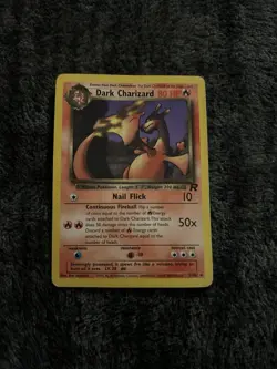 Pokemon TCG Dark Charizard 21/82 Base Set Non-Holo Rare Card DAMAGED - Image 1
