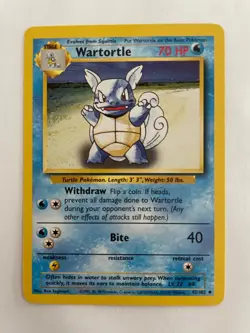 WARTORTLE BASE SET CARD 42/102 VINTAGE. NM - Image 1