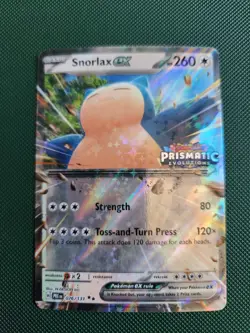 Snorlax EX (Prismatic Evolutions Stamped) Holo Pokemon Card 076/131 NM. (A) - Image 1